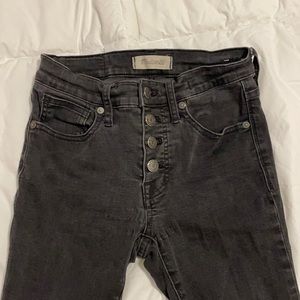 Madewell black high rise skinny jeans